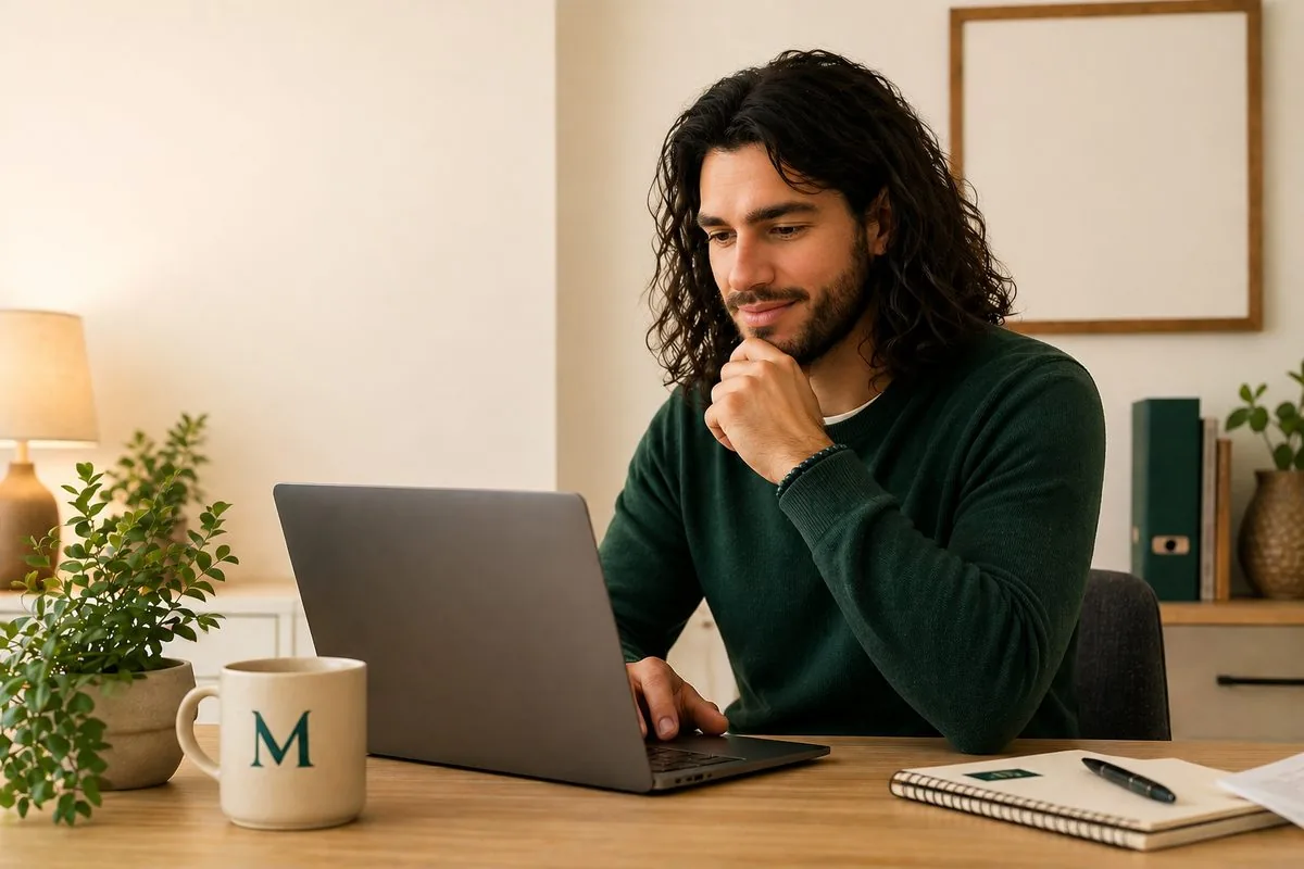 Business owner reviewing finances